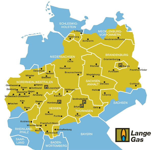 Lange Gas Versorgungsgebiet